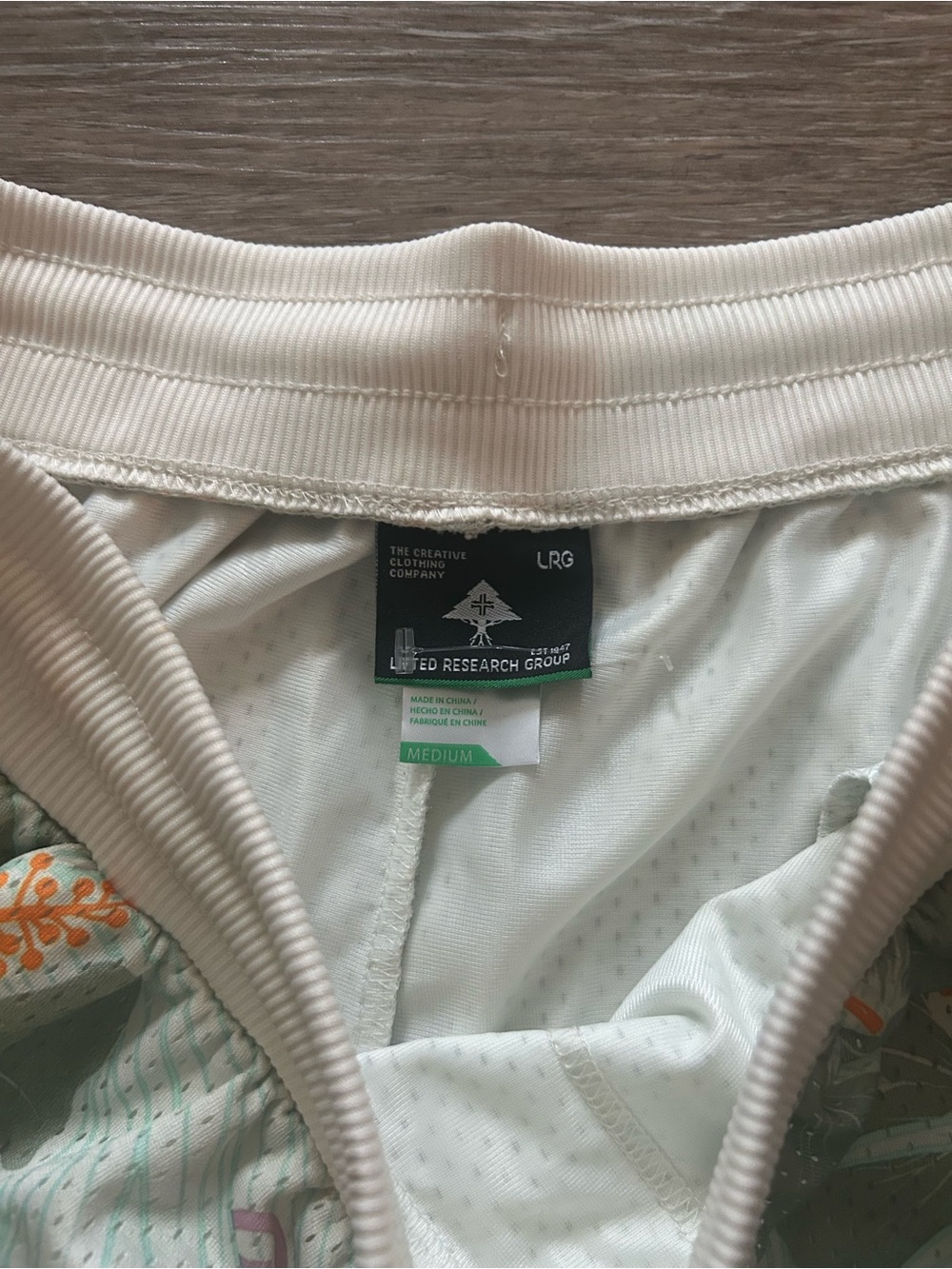 Lrg Mint Floral Athletic Shorts with White Waistband - Picture 3 of 3